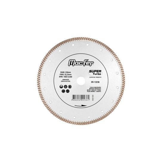 Disco Diamantado MacFer Super Turbo 115mm