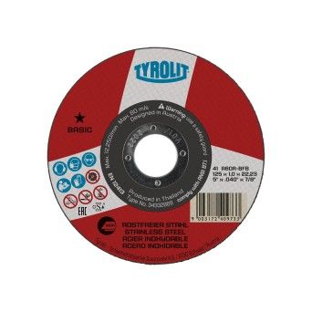 Disco de Corte Basic para Ao Tyrolit 41C A60R-BFB (115x1,0x22,23)