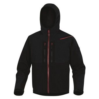 Casaco Softshell HORTEN2 LIGHT DeltaPlus (Preto/Vermelho.Tamanho S)