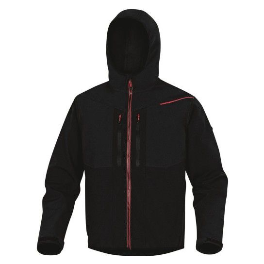 Casaco Softshell HORTEN2 LIGHT DeltaPlus (Preto/Vermelho.Tamanho S)