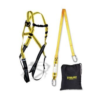 Conjunto Arns STEELSAFE-1 + Cinta com Absorvedor e Mosquetes + Bolsa SteelPro Safety