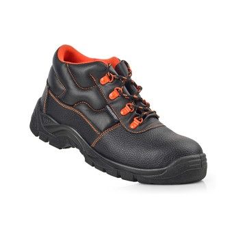 Bota em Couro Preto com Biqueira de Proteo BlackLeather 