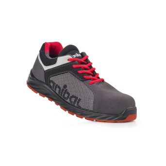 Sapato em Malha Sinttica Respirvel Cinza e Vermelho Flexum Z2 Anibal