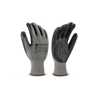 Luva em Polister Cinza com Revestimento de Nitrilo Preto Marca (Tamanho 7)