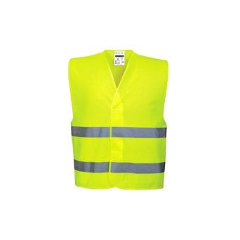 Colete de Alta Visibilidade com Fecho em Velcro Amarelo Flluorescente Marca (Tamanho 2XL)