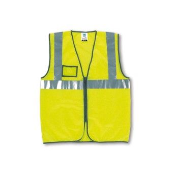 Colete de Malha de Alta Visibilidade Amarelo Fluorescente Marca (Tamanho L)