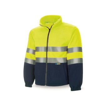 Casaco Polar de Alta Visibilidade Amarelo/Azul Marinho Marca