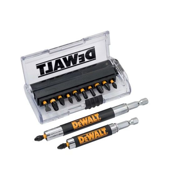 Conjunto de 14 Peas para Aparafusar Impact Torsion com 2 Guias Telescpias Magnticas Dewalt