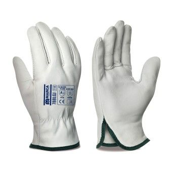 Luvas de Condutor em Pele de Vaca de Flor Integral de Cor Natural Marca (Tamanho 8)