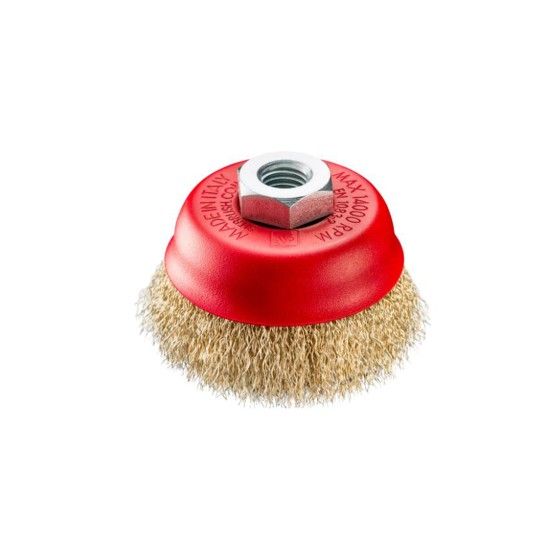 Escova Tipo Taça TE80 Furo M14 em Aço Latonado 75 mm SIT Escova Tipo Taça TE80 Furo M14 em Aço Latonado 75 mm SIT