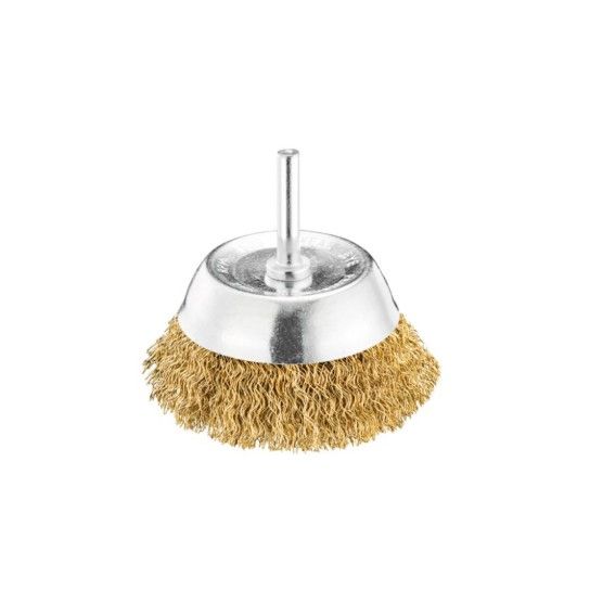 Escova Tipo Taça TE75 com Espigão 6 mm em Aço Latonado 75 mm SIT Escova Tipo Taça TE75 com Espigão 6 mm em Aço Latonado 75 mm SIT