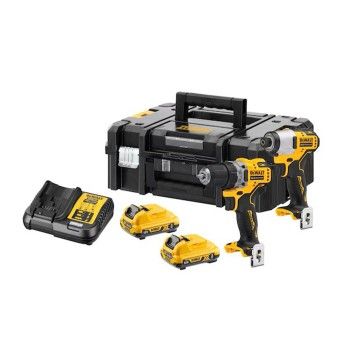 Kit 12V XR 2x3Ah Dewalt DCK2110L2T-QW Berbequim Aparafusador XR + Aparafusadora Impacto