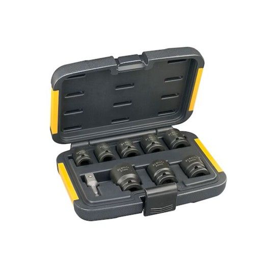 Conjunto de 7 Chaves de Caixa de Impacto e 2 Adaptadores Dewalt