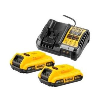 Kit 2 Baterias Carril XR 18V Li-Ion 2Ah e Carregador XR 12V-18V Dewalt DCB1104D2- QW