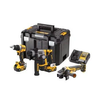 KIT 18V Dewalt DCK355P2T-QW Berbequim/Aparafusadora + Martelo + Rebarbadora + 2 Baterias
