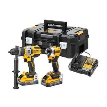Kit XR 18V Powerstack Dewalt DCK2052H2T-QW Berbequim de Martelo + Chave de Impacto + 2 Baterias