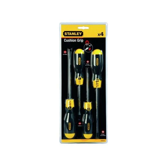 Conjunto de 4 Chaves Fendas Cushion Grip Stanley