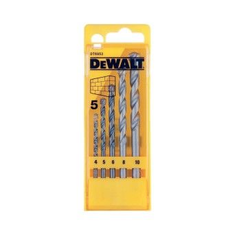 Conjunto de 5 Brocas para Alvenaria Dewalt  4,5,6,8,10mm