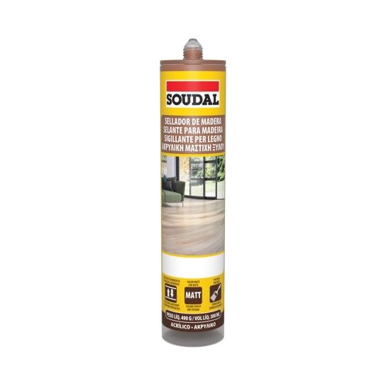 Selante Acrlico para Madeira Soudal 290ml (Cinzento Claro)