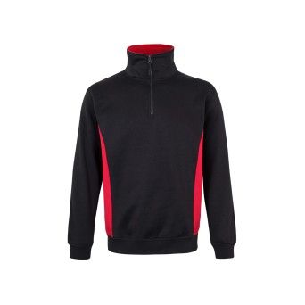 Sweatshirt Bicolor com Meio Fecho 105704 Velilla  (Tamanho L.Preto/Vermelho)