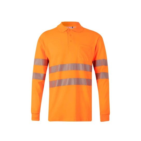 Polo Algod�o Manga Comprida Faixas Refletoras 305524 Velilla (Tamanho S.Laranja Fluorescente)