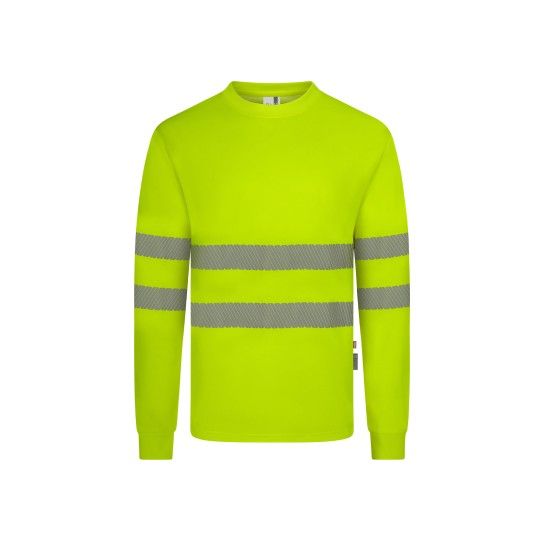 T-shirt Algodo Manga Comprida Faixas Refletoras 305618 Velilla  (Tamanho L.Amarelo Fluorescente)