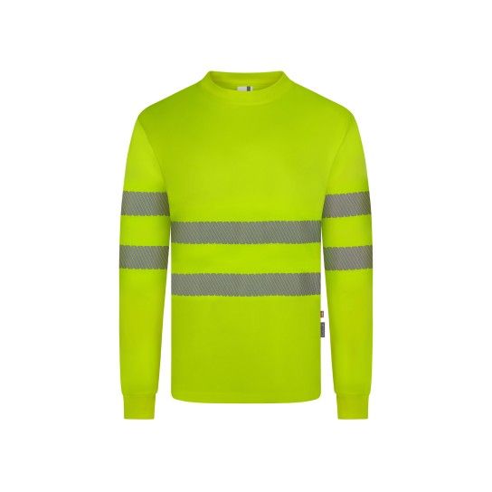 T-shirt Polister Reciclado Manga Comprida Faixas Refletoras 305634 Velilla  (Tamanho L.Amarelo Fluo