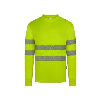 T-shirt Polister Reciclado Manga Comprida Faixas Refletoras 305634 Velilla  (Tamanho L.Amarelo Fluo