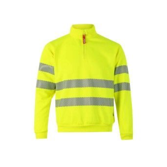 Sweatshirt com Meio Fecho e Faixas Refletoras 305704 Velilla  (Tamanho L.Amarelo Fluorescente)