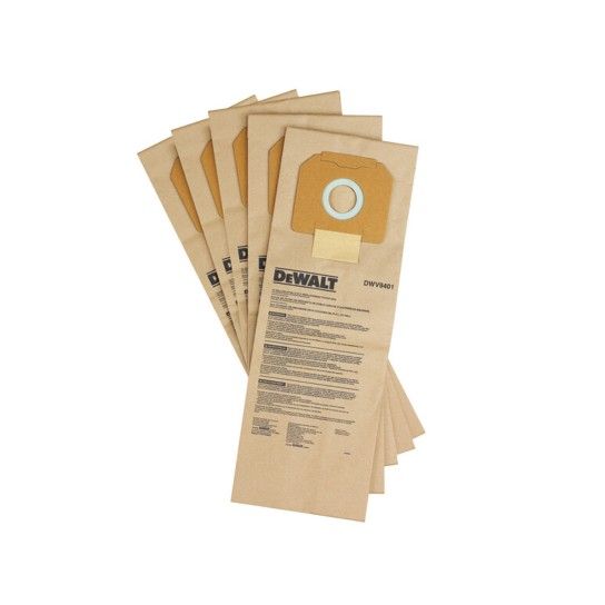 5 Sacos de Recolha Poeiras de Papel para Extractor DWV901L e DWV902M Dewalt