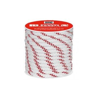Corda Poliéster Branco/Vermelho Rombull (10mmx25Mts) Corda Poliéster Branco/Vermelho Rombull (10mmx25Mts)