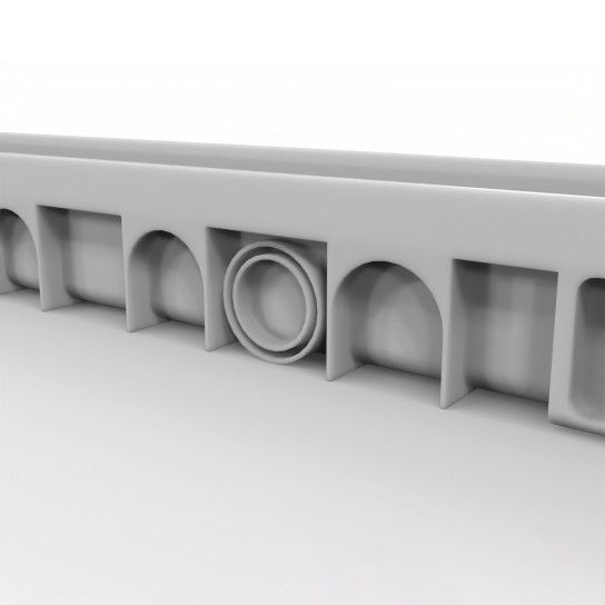 Canal Retangular Baixo Cinza Ifec (100x1000x35mm)