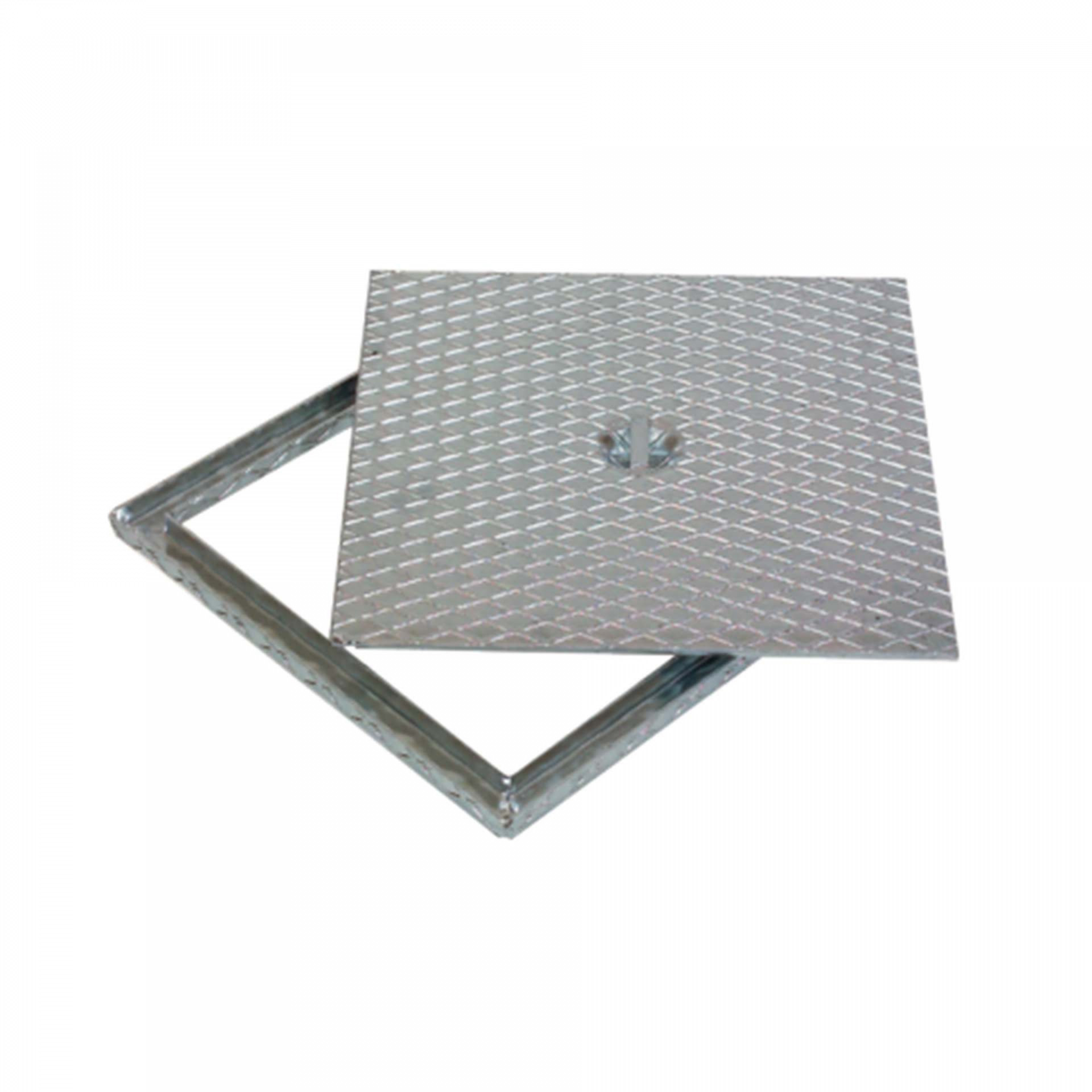 Tampa Drenagem Rasa Xadrez Galvanizada Ifec (400x400mm)