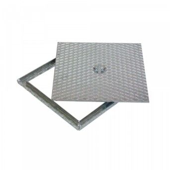 Tampa Drenagem Rasa Xadrez Galvanizada Ifec (400x400mm)