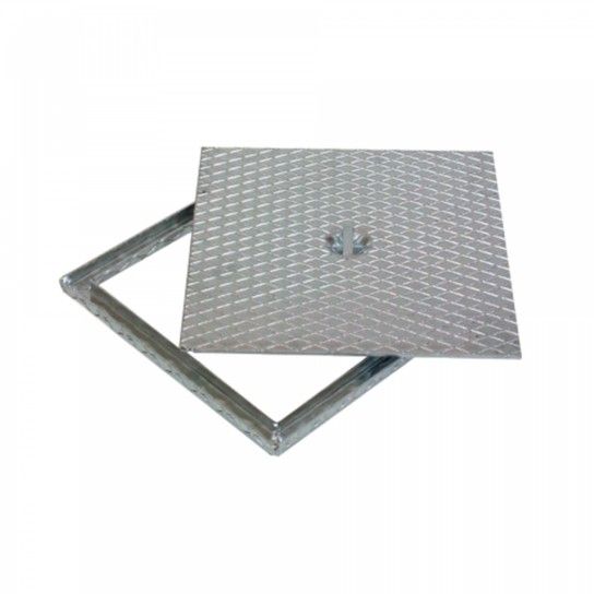 Tampa Drenagem Rasa Xadrez Galvanizada Ifec (400x400mm)