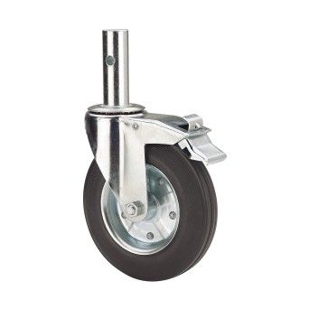Rod�zio Girat�rio Borracha 200mm com Travao para Andaime 200Kg Alex
