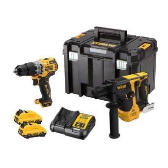Kit 12V Aparafusador e Martelo sem Escovas 3Ah Dewalt DCK2102L2T-QW