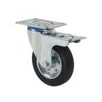 Rod�zio Girat�rio Borracha 80mm com Travao 105x80mm 80Kg Alex