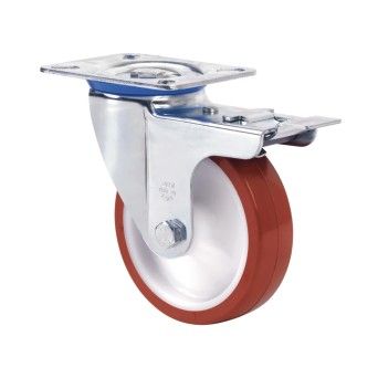 Rod�zio Girat�rio Poliuretano 80mm com Travao 105x80mm 100Kg Alex