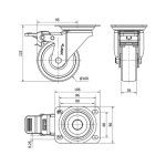 Rodízio Giratório Poliamida 100mm com Travao 106x86mm 200Kg Alex Rodízio Giratório Poliamida 100mm com Travao 106x86mm 200Kg Alex