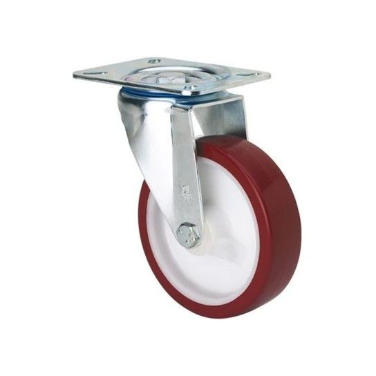 Rodízio Giratório Poliuretano 100mm 105x80mm 130Kg Alex Rodízio Giratório Poliuretano 100mm 105x80mm 130Kg Alex