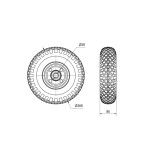 Roda Pneumática 260mm Jante Metalica de Rolamentos 100Kg Alex Roda Pneumática 260mm Jante Metalica de Rolamentos 100Kg Alex