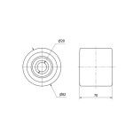 Roda para Porta Paletes Poliuretano 82x20x70mm 500Kg Alex Roda para Porta Paletes Poliuretano 82x20x70mm 500Kg Alex