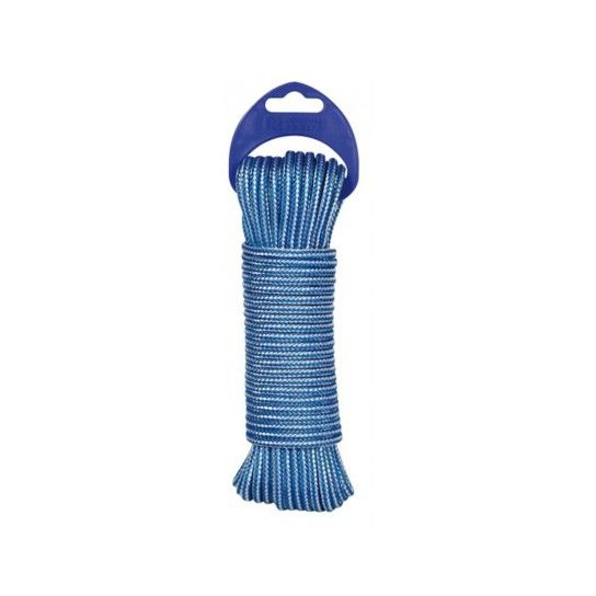 Corda Polipropileno c/ Alma Text 4mmx20Mts Azul/Branco Rombull Corda Polipropileno c/ Alma Text 4mmx20Mts Azul/Branco Rombull