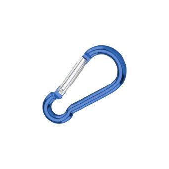 Mosquet�o Aluminio 6mm Azul (2und) Rombull