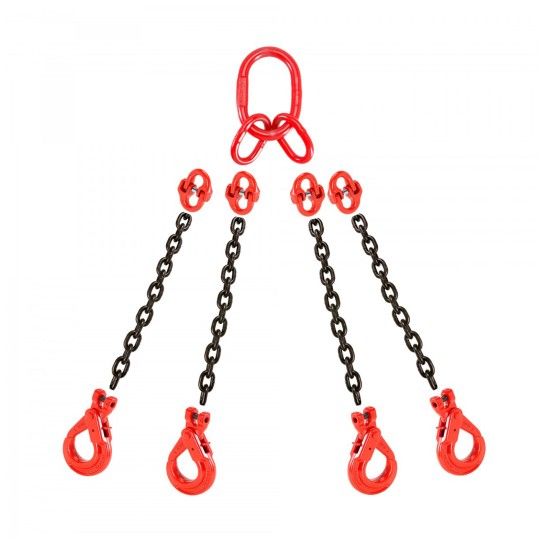 Linga Corrente G80 10mm 4 Ramais 3Mts c/ Gancho Linga Corrente G80 10mm 4 Ramais 3Mts c/ Gancho