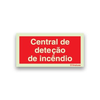 Placa Sinalux Central Dete��o Inc�ndio 20x10cm
