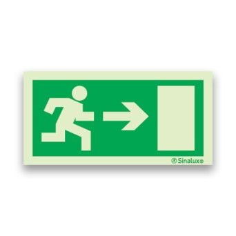 Placa Sinalux Evacua��o para a Direita 30x15mm