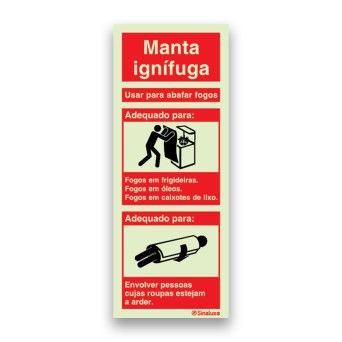 Placa Sinalux Instru��es Manta Ign�fuga 8,5x20cm