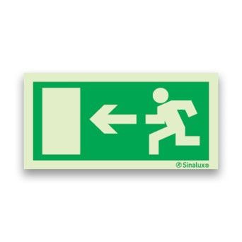 Placa Sinalux Evacua��o para a Esquerda 30x15mm